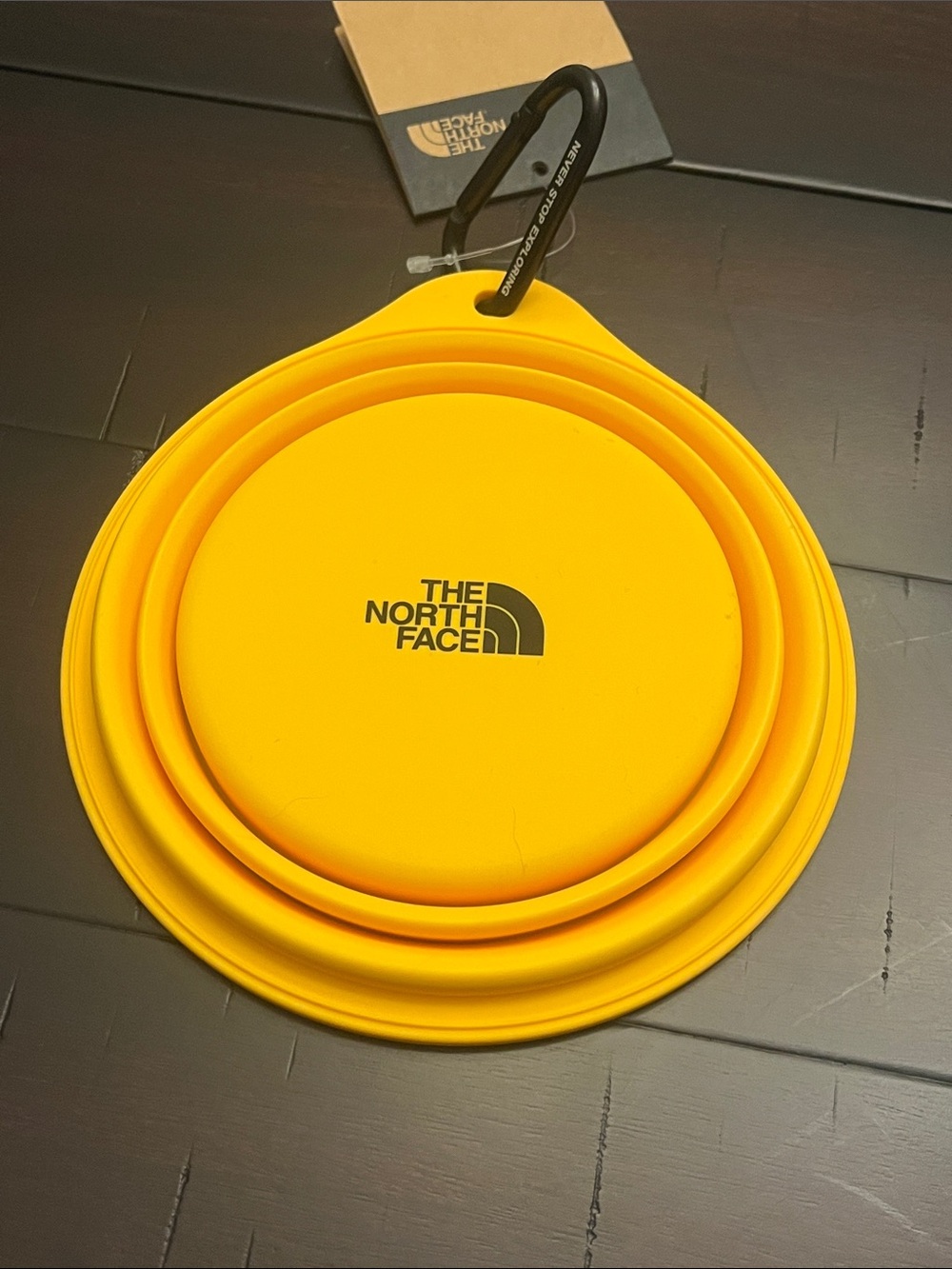 The North Face Collapsable Pet Dog Travel Hiking Bowl new with Carabiner